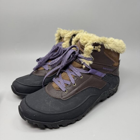 Merrell Aurora 6 Ice+ Waterproof Brown Snow Women's Boots Size 8.5 - Picture 4 of 10